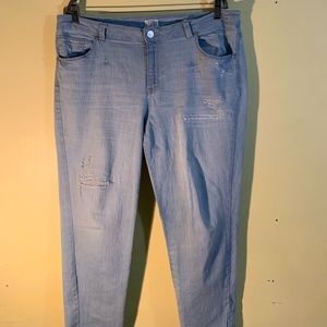 Stretch jeans.  Skinny ankle. Mid rise. 16W. EUC.